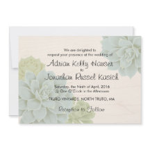 Rustic Succulent Wedding Uitnodiging