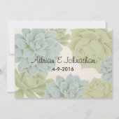 Rustic Succulent Wedding Uitnodiging (Achterkant)