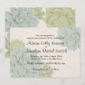 Rustic Succulent Wedding Uitnodiging (Voorkant / Achterkant)