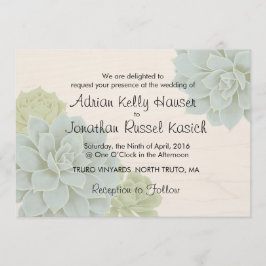 Rustic Succulent Wedding Uitnodiging