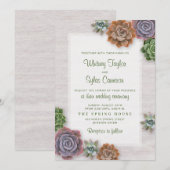 Rustic Succulents Wedding Kaart (Voorkant / Achterkant)