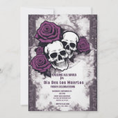 Rustic Sugar Skull Uitnodiging - Dag van de Doden (Voorkant)