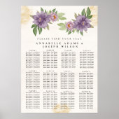 Rustic Summer aesthetic Wildflower Seating Charts Poster (Voorkant)