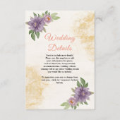 Rustic Summer aesthetic Wildflower Wedding Informatiekaartje (Voorkant)