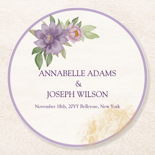 Rustic Summer aesthetic Wildflower Wedding Ronde Kartonnen Onderzetter (Voorkant)