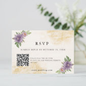 Rustic Summer aesthetic Wildflower Wedding RSVP Kaartje (Staand voorkant)