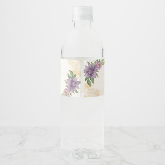 Rustic Summer aesthetic Wildflower Wedding Waterfles Etiket (Achterkant)