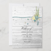 Rustic Summer Beach QR Code RSVP Huwelijk Kaart (Voorkant)