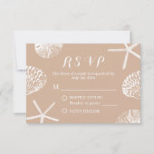 Rustic Summer Beach Seashells Wedding RSVP (Voorkant)
