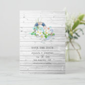 Rustic Summer Beach Wedding Photo Save The Date (Staand voorkant)