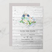 Rustic Summer Beach Wedding Photo Save The Date (Voorkant / Achterkant)