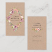 Rustic Summer Bloemen Kraft visitekaartje (Voorkant / Achterkant)