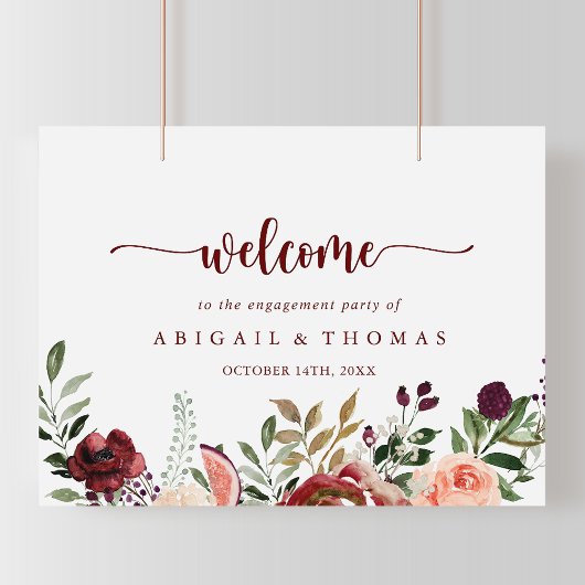 Rustic Summer Bloemige Verlovingsfeest Verwelkomin Poster