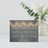 Rustic Summer Fairy Lights Inspirerend Love Briefkaart (Staand voorkant)