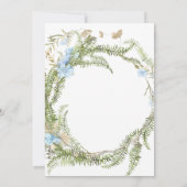 Rustic Summer Fern Wreath Butterfly Wedding Invita Kaart (Achterkant)