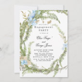 Rustic Summer Fern Wreath Engagement Party Invitat Kaart (Voorkant)