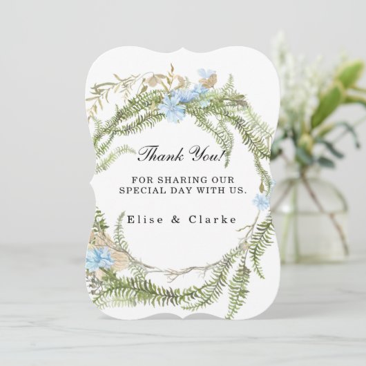 Rustic Summer Fern Wreath Weddenschap Kaart (Staand voorkant)