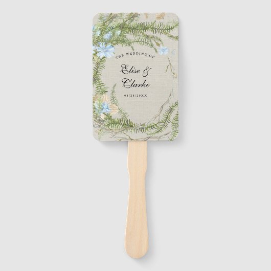 Rustic Summer Fern Wreath Wedding Handwaaier (Voorkant)