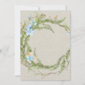 Rustic Summer Fern Wreath Wedding Kaart (Achterkant)