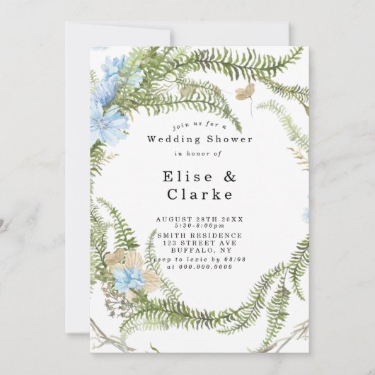 Rustic Summer Fern Wreath Wedding Shower (Voorkant)