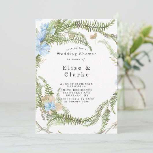 Rustic Summer Fern Wreath Wedding Shower (Staand voorkant)