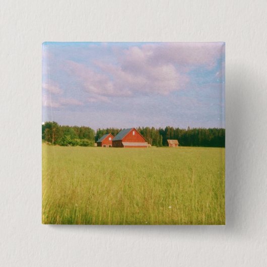 Rustic summer field, Helsingia, Sweden Vierkante Button 5,1 Cm (Voorkant)