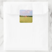 Rustic summer field, Helsingia, Sweden Vierkante Sticker (Tas)