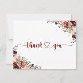 Rustic Summer Floral Calligraphy Flat Wedding Bedankkaart (Voorkant)