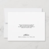 Rustic Summer Floral Calligraphy Flat Wedding Bedankkaart (Achterkant)