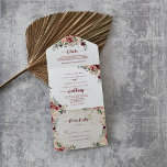 Rustic Summer Floral Calligraphy Wedding All In One Uitnodiging<br><div class="desc">Deze rustige zomerbloemkalligrafie bruiloft in één uitnodiging is perfect voor een eenvoudige bruiloft. Het ontwerp is voorzien van bruine, roze en bloemen van de waterverf met groene bladeren op een bruinachtige, bevlekte achtergrond. Bespaar papier door meer details op te nemen in de uitnodiging in plaats van op een aparte bijsluitkaart....</div>