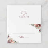 Rustic Summer Floral Calligraphy Wedding Plaatskaartje (Buitenkant ongevouwen)