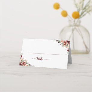 Rustic Summer Floral Calligraphy Wedding Plaatskaartje