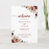 Rustic Summer Floral Folded Wedding Programme Programma (Voorkant)