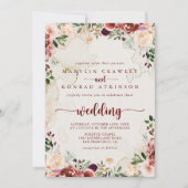 Rustic Summer Floral Front & Back Wedding Kaart (Voorkant)