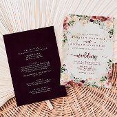 Rustic Summer Floral Front & Back Wedding Kaart