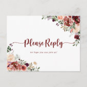 Rustic Summer Floral Menu Choice RSVP (Voorkant)