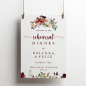 Rustic Summer Floral Rehearsal Dinner Welcome Sign Poster