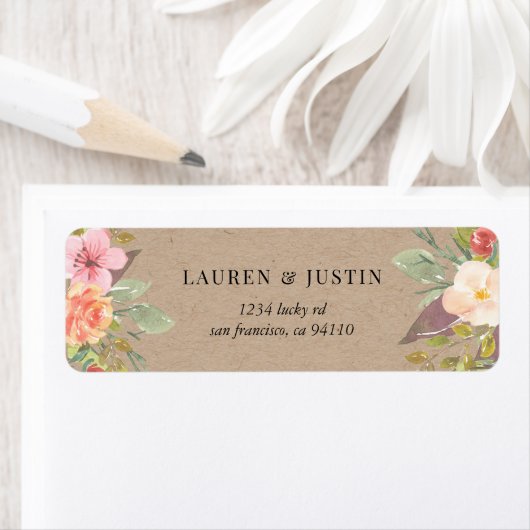 Rustic Summer Floral Return Address Label (Insitu)