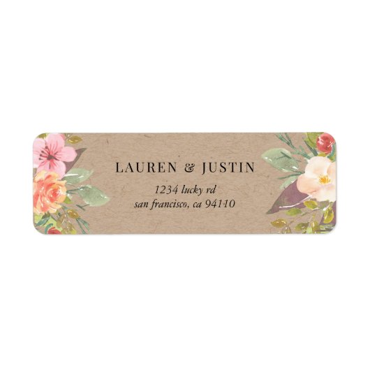 Rustic Summer Floral Return Address Label (Voorkant)