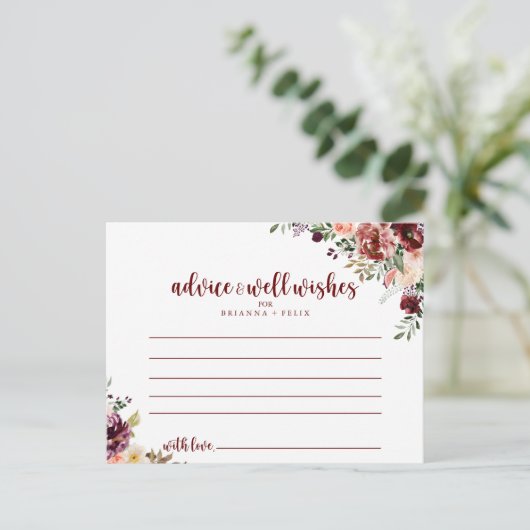 Rustic Summer Floral Weddenschap Card Briefkaart (Staand voorkant)