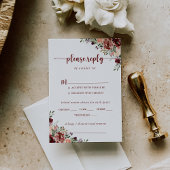 Rustic Summer Floral Wedding Menu Keuze RSVP