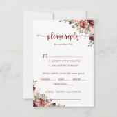 Rustic Summer Floral Wedding Menu Keuze RSVP (Voorkant)