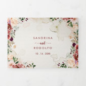 Rustic Summer Floral Wedding of Drieluik Uitnodiging (Cover)