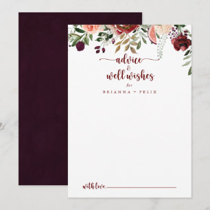 Rustic Summer Floral Wedding Well Wishes Advieskaart
