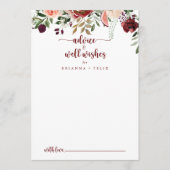 Rustic Summer Floral Wedding Well Wishes Advieskaart (Voorkant)