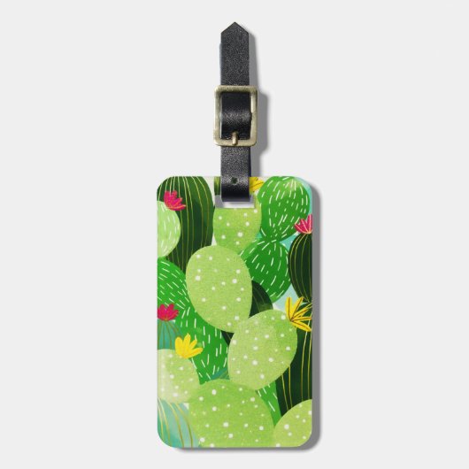 Rustic Summer Greenery Succulent Glitter Bagagelabel (Voorkant verticaal)