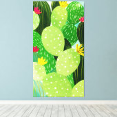 Rustic Summer Greenery Succulent Glitter Canvas Afdruk (Insitu (Houten vloer))