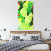 Rustic Summer Greenery Succulent Glitter Canvas Afdruk (Insitu (Slaapkamer))