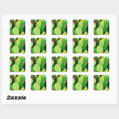 Rustic Summer Greenery Succulent Glitter Vierkante Sticker (Vel)