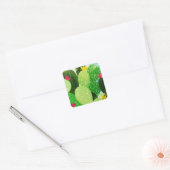 Rustic Summer Greenery Succulent Glitter Vierkante Sticker (Envelop)